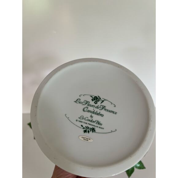 Vintage Franklin Mint Candelabra Les Fleurs De Provence Le Cordon Bleu Rose JL - Picture 10 of 11
